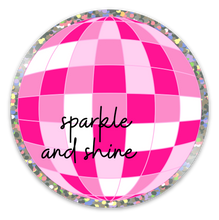 Load image into Gallery viewer, Sparkle and Shine Disco Ball Sticker Pink and Glitter