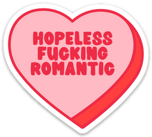 Load image into Gallery viewer, Funny Hopeless Fucking Romantic Red Heart Sticker