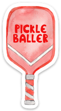 Load image into Gallery viewer, Funny Pickleballer Sticker Red Pickleball Paddle