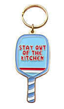 Load image into Gallery viewer, Pickleball Paddle Stay out of the Kitchen Enamel Keychain - Pickleball Gifts - Pickleball Bag Tag