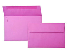 Load image into Gallery viewer, Two envelopes in the shade of pink are featured, with one open to reveal its inner flap and the other sealed, as if enclosing a humorous Mom Life card from R is for Robo. They sit against a simple white backdrop, evoking the cheerful anticipation of discovering a funny greeting card for Mother's Day.