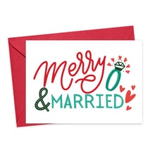 Load image into Gallery viewer, Merry and Married Christmas Card for Newlyweds