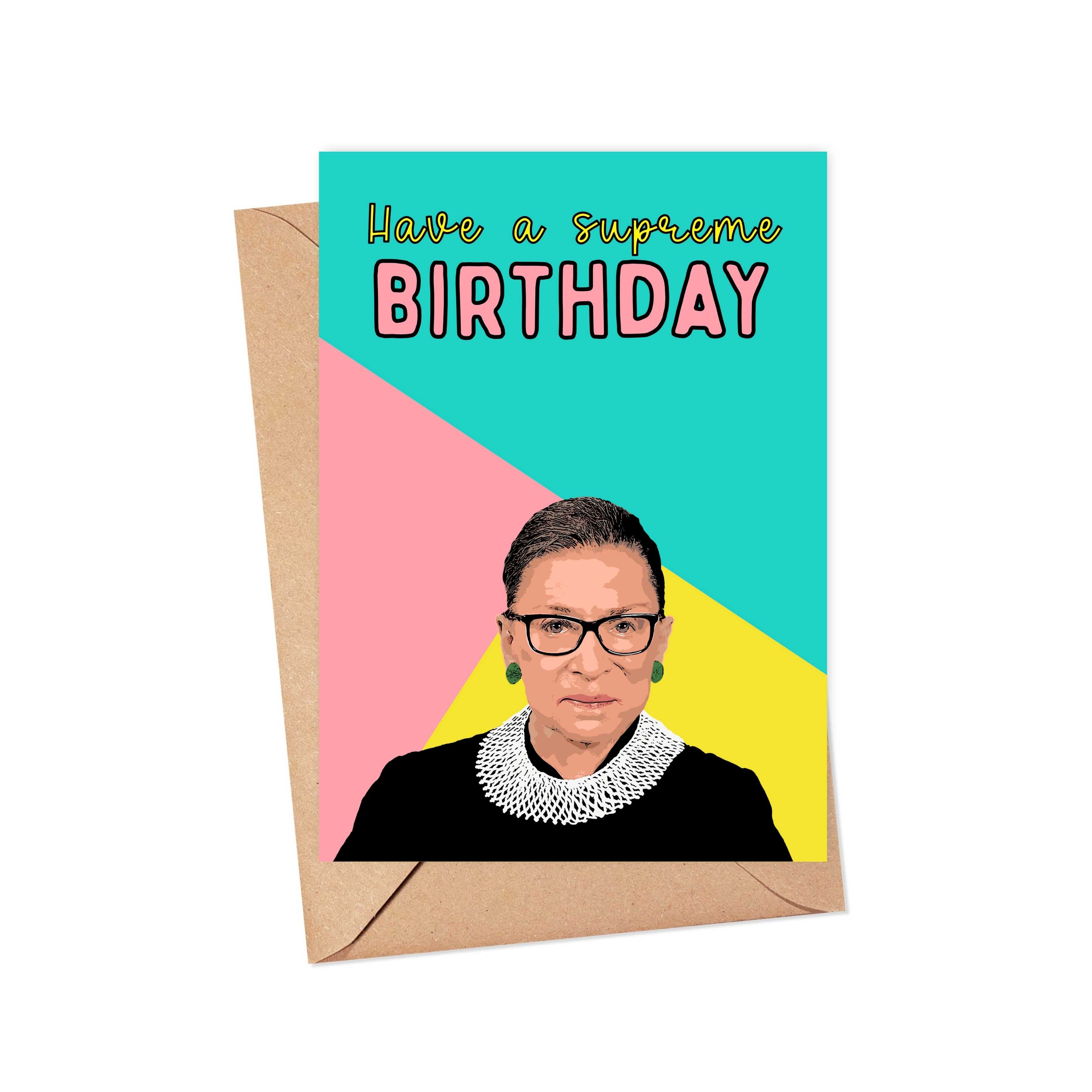RBG Ruth Bader Ginsburg Birthday Card – R is for Robo