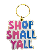 Load image into Gallery viewer, Shop Small Ya'll Gold Enamel Keychain Small Business Owner Gifts for Women