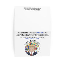 Load image into Gallery viewer, A humorous greeting card by R is for Robo showcases a caricature with confetti and the text "Happy Retirement." The Donald Trump Retirement Card Funny exaggerates with a claim of being the best retirement ever, satirizing his trademark hyperbolic style.