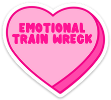 Load image into Gallery viewer, Funny Pink Heart Emotional Train Wreck Sticker for Water Bottles 
