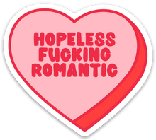 Load image into Gallery viewer, Funny Hopeless Fucking Romantic Red Heart Sticker
