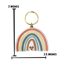 Load image into Gallery viewer, Boho Rainbow Love Keychain - Cute Metal Gold Keychain
