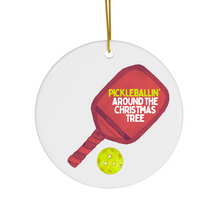 Load image into Gallery viewer, Pickle Ball Christmas Christmas Ornament - Ceramic Holiday Ornament
