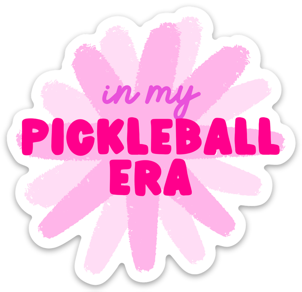 In My Pickleball Era Pickleball Sticker for Women Pink and Purple