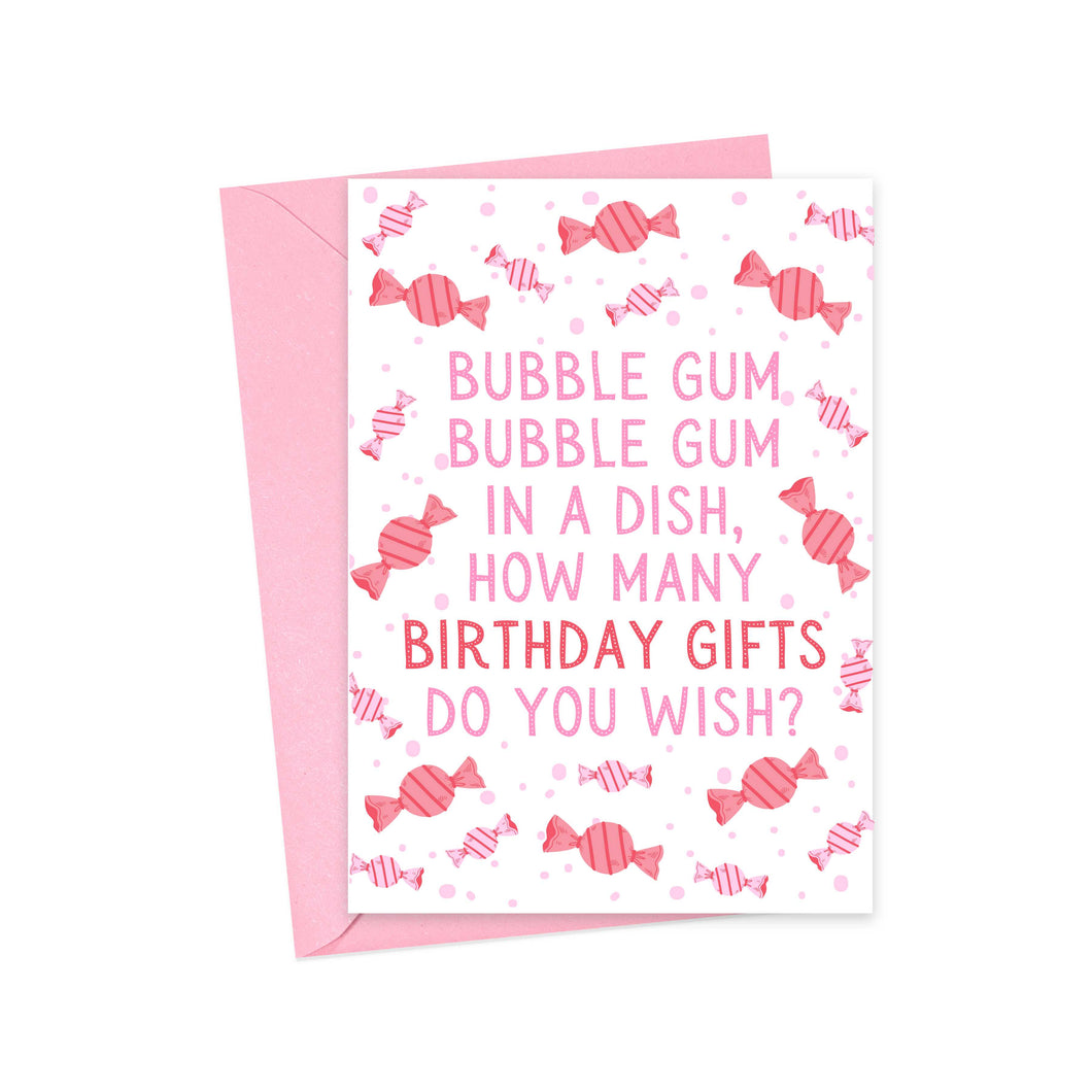 Bubble Gum 90s Y2K Funny Birthday Card for Her
