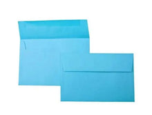 Load image into Gallery viewer, Two blue envelopes from R is for Robo are pictured on a white background—ideal for sending the Funny Fathers Day Card from Daughter or Son, a humorous card perfect for two dads.
