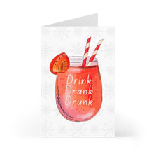 Load image into Gallery viewer, Drink Drank Drunk Christmas Card for Her
