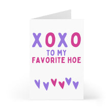 Load image into Gallery viewer, XOXO Favorite Hoe Funny Galentine&#39;s Day Card
