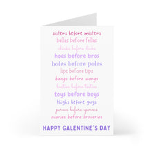 Load image into Gallery viewer, Ovaries Before Broveries Funny Galentine&#39;s Day Card
