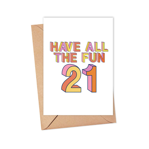 21st Birthday Funny Birthday Greeting Card for Best Friend