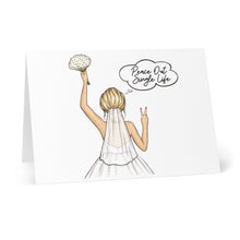 Load image into Gallery viewer, Peace Out Single Life Funny Wedding Card
