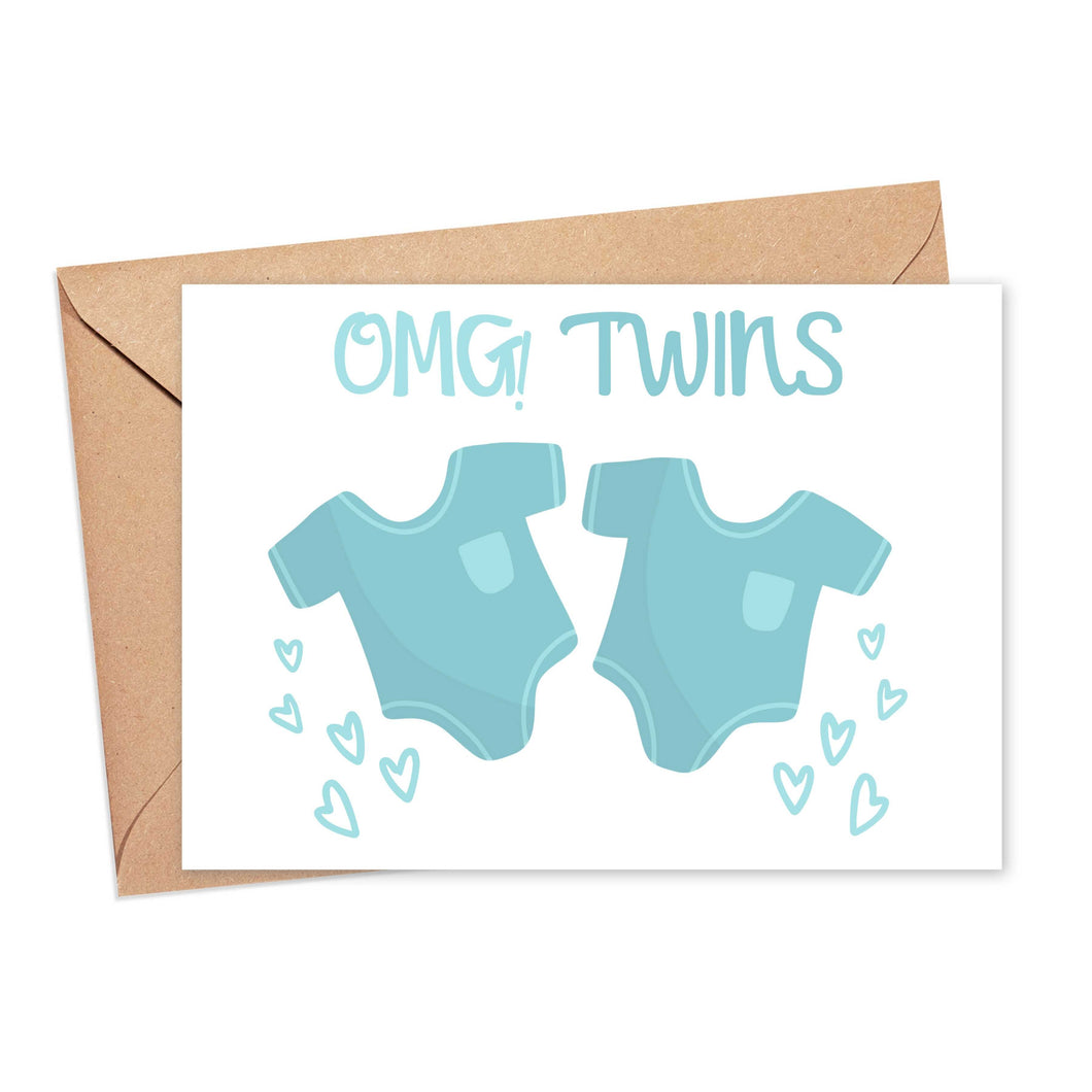 Twin Boys Baby Greeting Card
