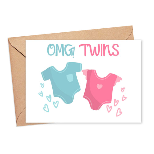 Twin Boy and Boy Baby Greeting Card