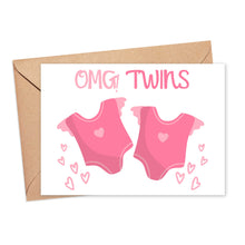 Load image into Gallery viewer, Twin Girls Baby Greeting Card
