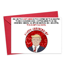 Load image into Gallery viewer, Donald Trump Funny Anniversary Greeting Card for Husband
