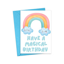 Load image into Gallery viewer, Cute Rainbow Magical Birthday Card for Kids Birthday Party
