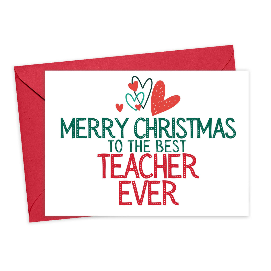 The R is for Robo Teacher Christmas Card comes in a festive red envelope and elegantly conveys holiday spirit. It features a touching, hand-written message that states 