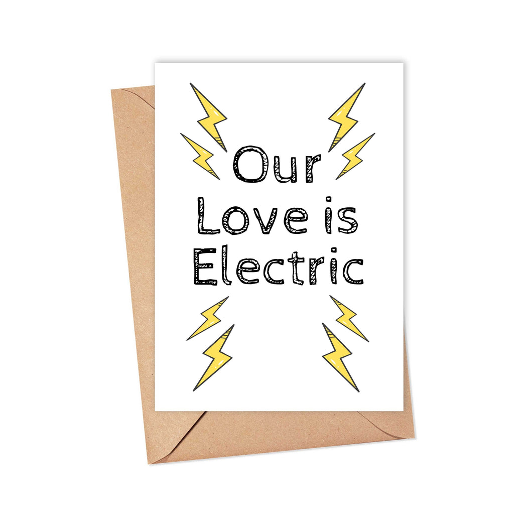 Electric Love Funny Anniversary Greeting Card for Boyfriend