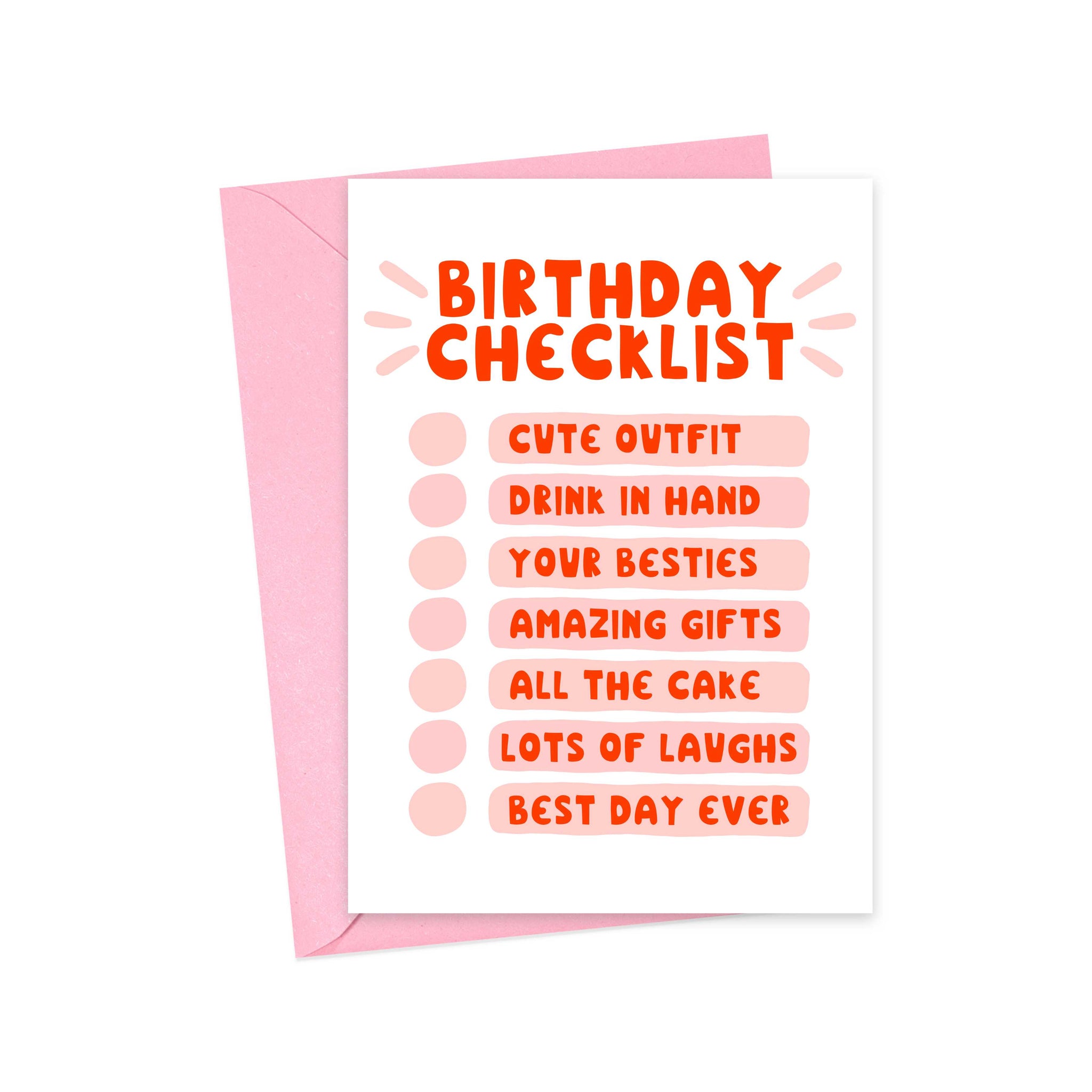 Birthday Checklist Funny Birthday Card for Her - Main Image