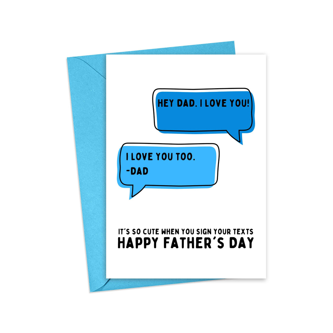 Funny Texts Father's Day Greeting Card for Dad