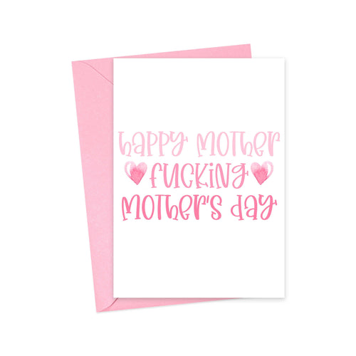 The MOFO Funny Mother's Day Card for Best Friend by R is for Robo features pink text that humorously reads 