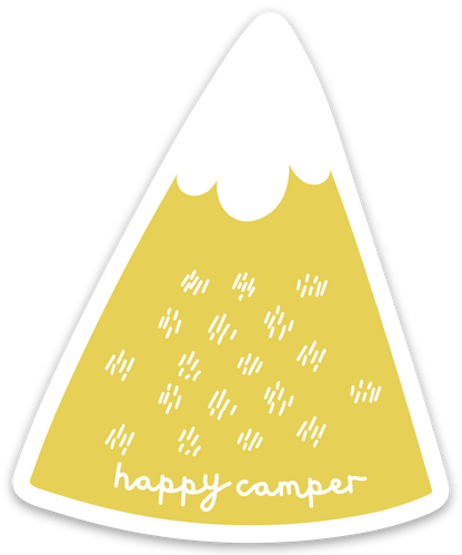 Happy Camper Mountain Sticker