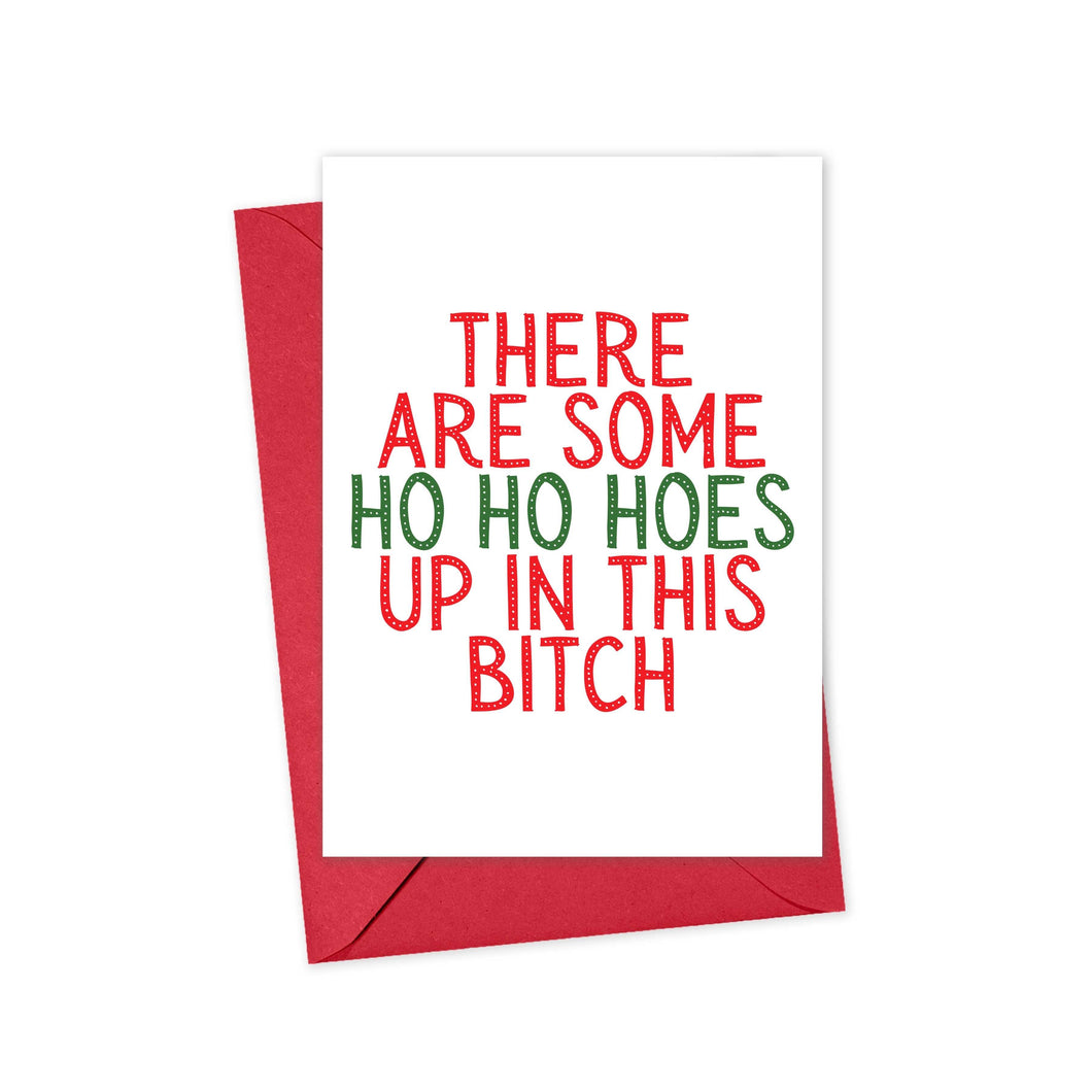 Hoe Hoe Hoes Funny Christmas Card