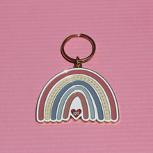 Load image into Gallery viewer, Boho Rainbow Love Keychain - Cute Metal Gold Keychain
