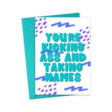 Load image into Gallery viewer, Kicking Ass Funny Congratulations Card for Him
