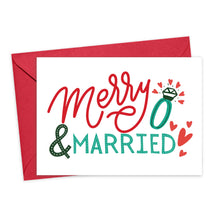 Load image into Gallery viewer, Merry and Married Christmas Card for Newlyweds

