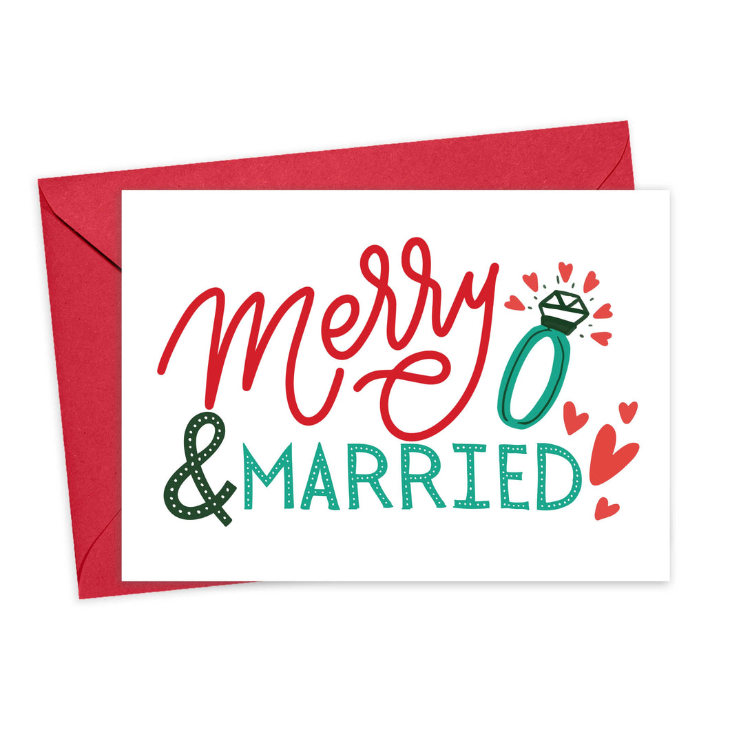 Merry and Married Christmas Card for Newlyweds