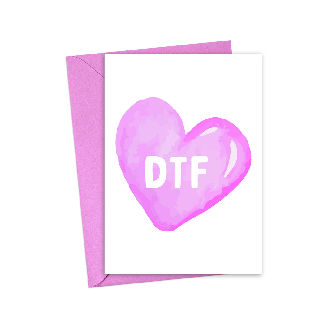 DTF Funny Dirty Naughty Valentines Day Card for Boyfriend or Husband