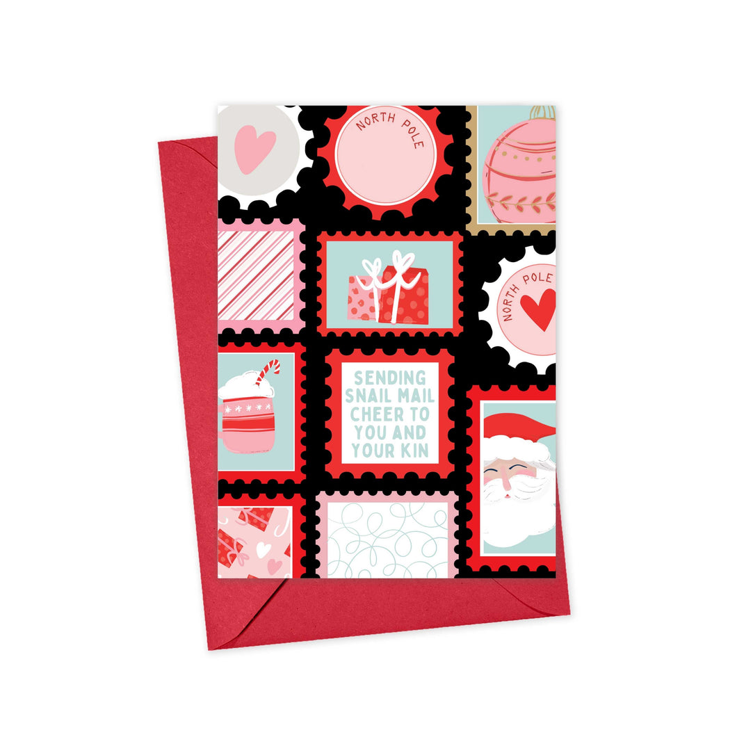 Postage Stamps Cute Christmas Card