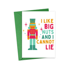 Load image into Gallery viewer, Nutcracker Big Nuts Neon Funny Christmas Card

