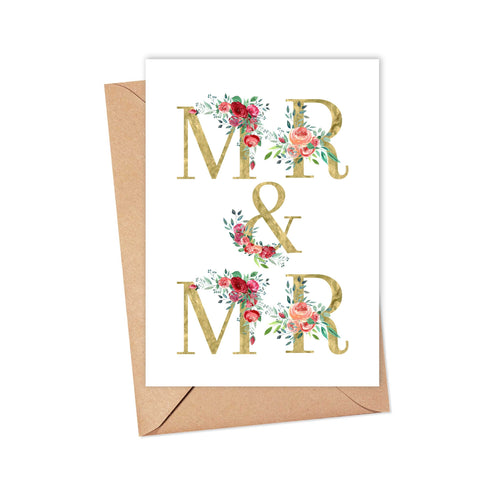 Mr and Mr Gay Wedding Greeting Card for Grooms