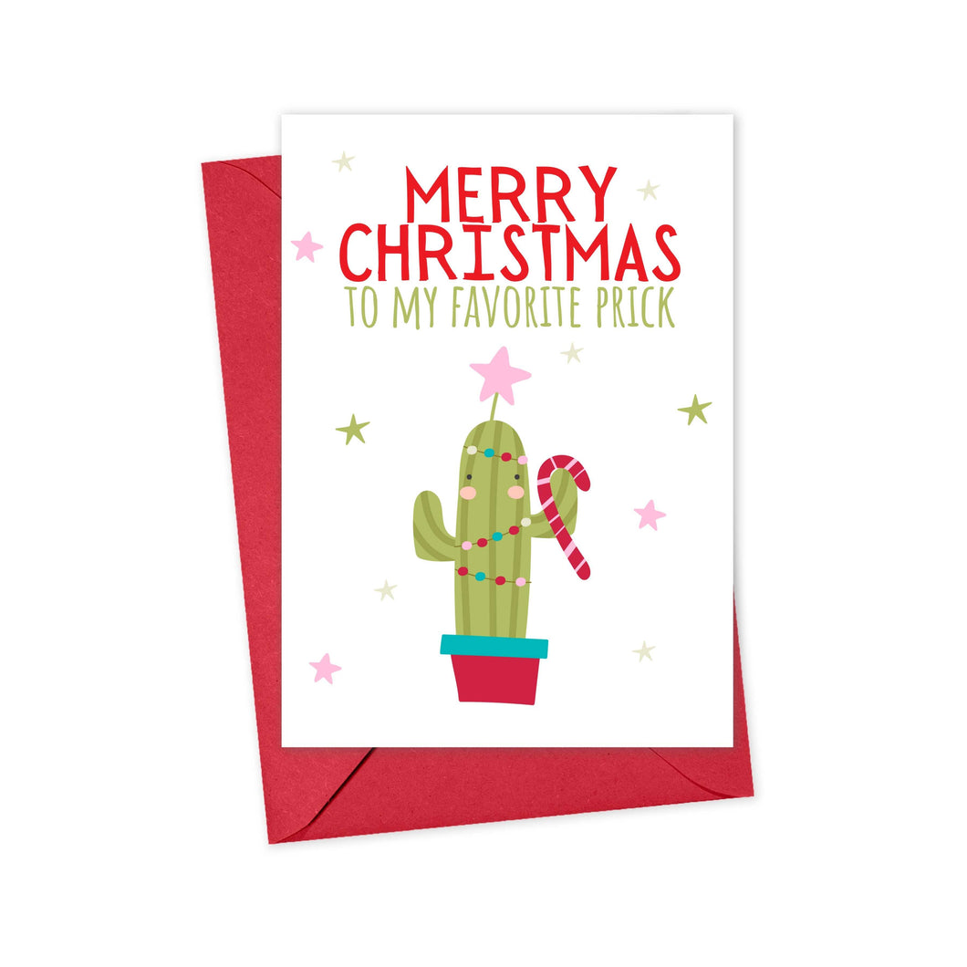 Cactus Funny Christmas Greeting Card