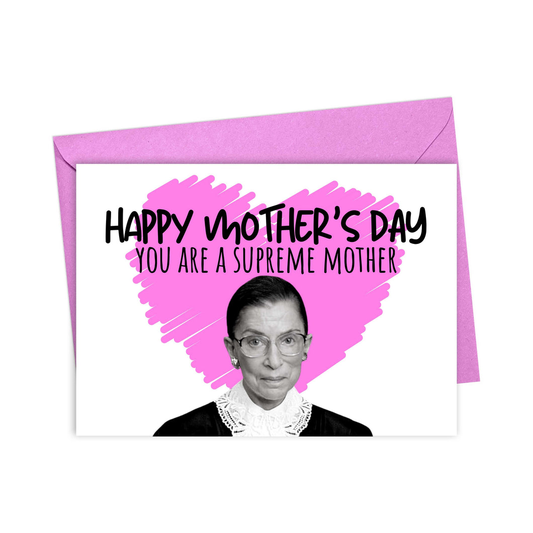 RBG Ruth Bader Ginsburg Mothers Day Card for Feminist Mother
