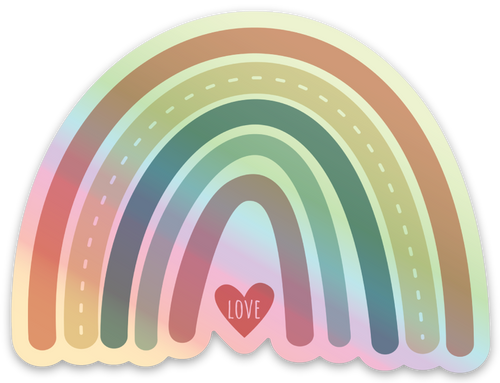 Love Rainbow Holographic Sticker