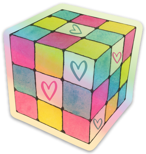  Rubik Cube Sticker - 80s Sticker - 90s Nostalgia Stickers
