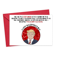Load image into Gallery viewer, Donald Trump Valentine&#39;s Day Card for Husband or Wife
