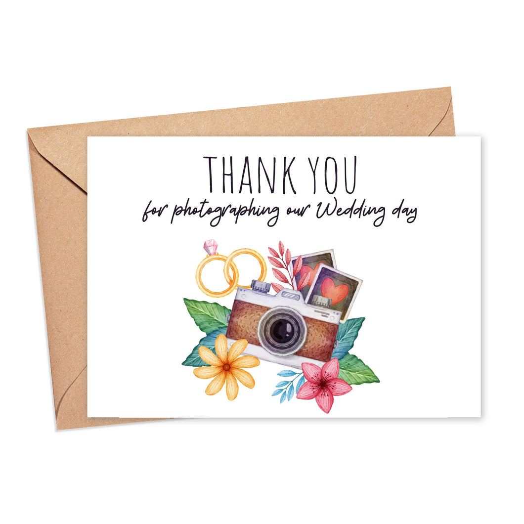 Thank You Wedding Photographer Greeting Card for Wedding Vendors