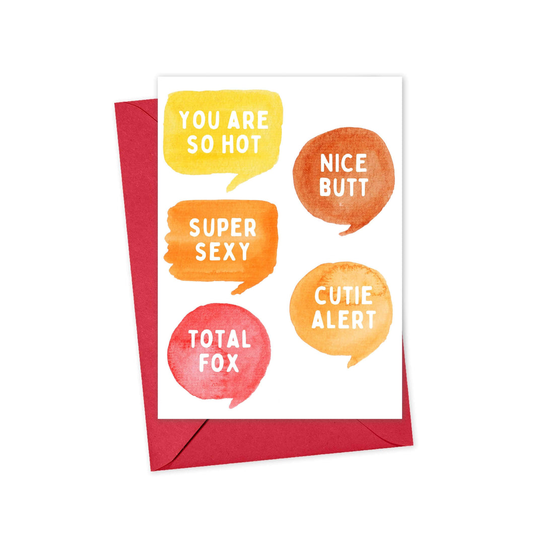 Nice Butt You are Hot Funny Valentines Day or Anniversary Card for Boyfriend or Girlfriend