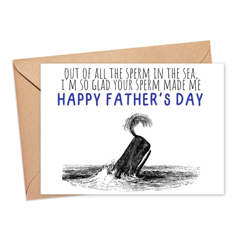 Sperm Whale Adult Father's Day Card from Son or Daugther