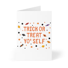 Load image into Gallery viewer, Trick or Treat Yo Self Halloween Card
